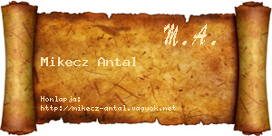 Mikecz Antal névjegykártya